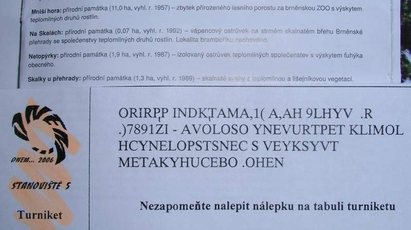 Textová část mapy